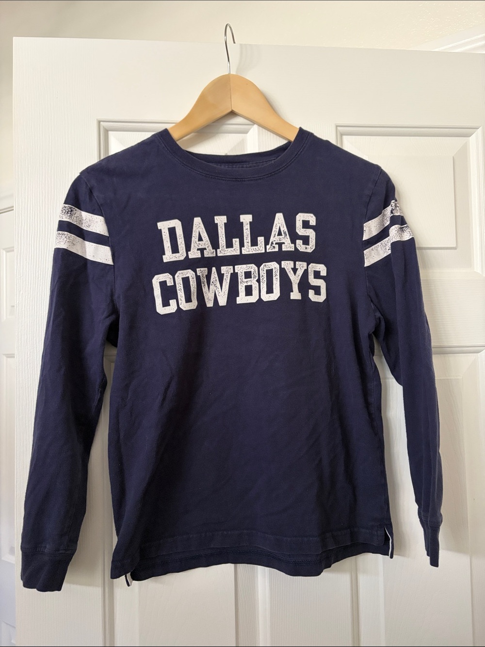 NFL Dallas Cowboys Navy Long Sleeve Shirt with White Team Lettering